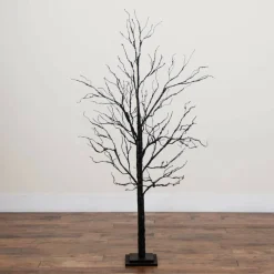 5ft. Pre-Lit Halloween Black Twig Artificial Tree with 240 Orange & Purple LED Lights