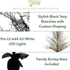 4ft. Pre-Lit LED Halloween Black Twig Artificial Fall Tree in Burlap Planter