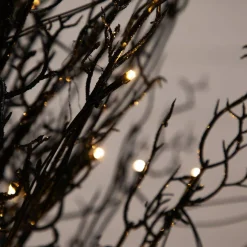 4ft. Pre-Lit LED Halloween Black Twig Artificial Fall Tree in Burlap Planter