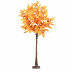 6ft. Pre-Lit Orange Autumn Maple Artificial Fall Tree