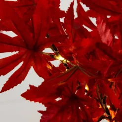2ft. Pre-Lit Red Autumn Maple Artificial Fall Tree with 50 Warm White LED Lights and Detachable Base