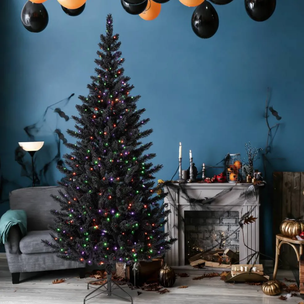 7.5ft. Pre-Lit Spooky Flocked Halloween Tree, Color Changing LED Lights by Ashland®