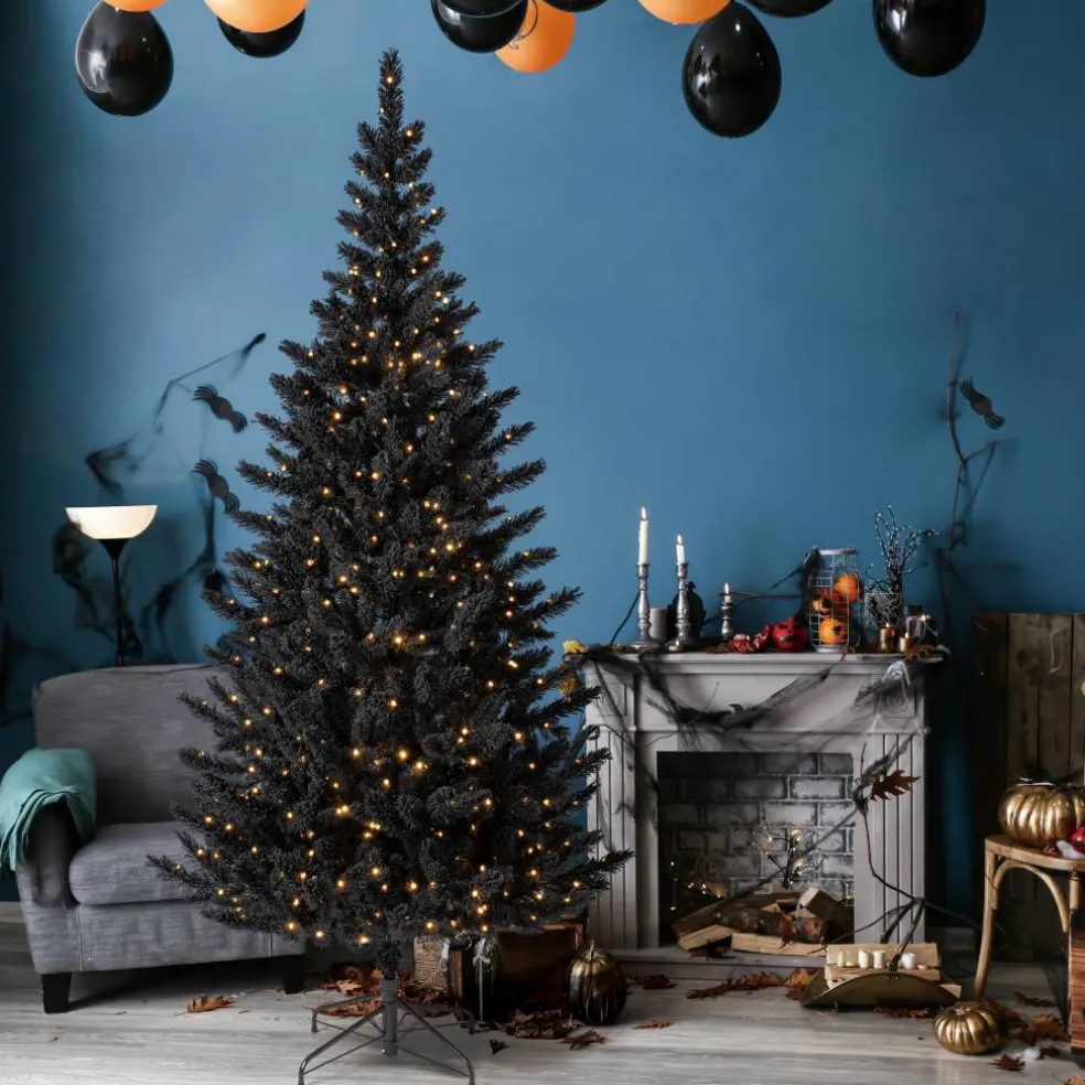 7.5ft. Pre-Lit Spooky Flocked Halloween Tree, Color Changing LED Lights by Ashland®