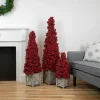 4ft. Red Berry Cone Potted Christmas Topiary