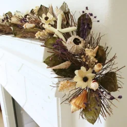 5ft Seashell Purple Accent Garland - Handcrafted Garland – Final sale / Non-returnable and Non-refundable