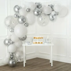 10ft. Silver & White Balloon Garland by Celebrate It™