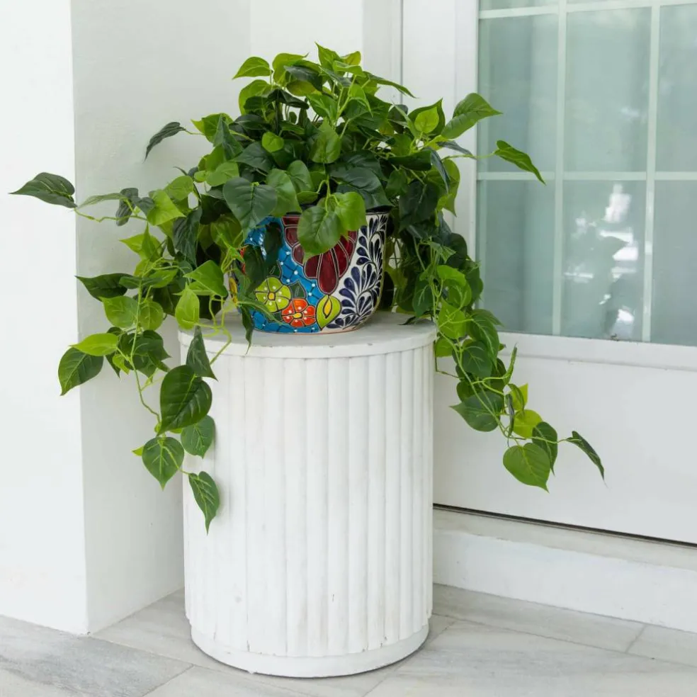 3.5ft. UV-Resistant Artificial Philodendron in Handmade Mexican Talavera Ceramic Planter