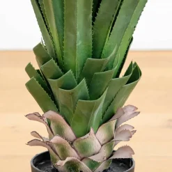 4ft. UV Resistant Artificial Spiked Agave Plant in White Tower Planter (Indoor/Outdoor)