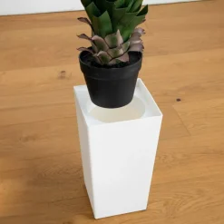 4ft. UV Resistant Artificial Spiked Agave Plant in White Tower Planter (Indoor/Outdoor)