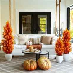 5ft. UV Resistant Autumn Artificial Fall Cedar Tree (Indoor/Outdoor)