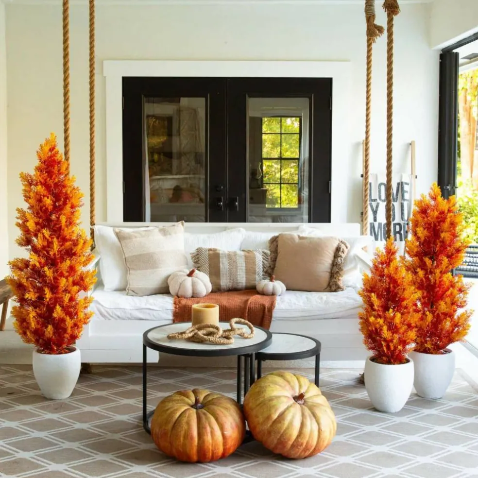5ft. UV Resistant Autumn Artificial Fall Cedar Tree (Indoor/Outdoor)