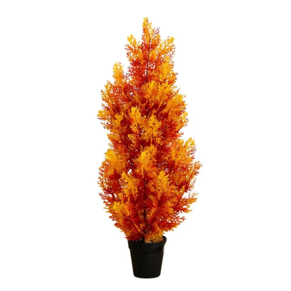 3ft. UV Resistant Autumn Artificial Fall Cedar Tree (Indoor/Outdoor)