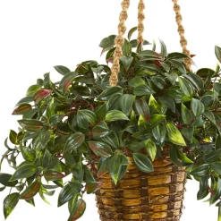 2.5ft. UV Resistant Mini Melon Artificial Plant in Hanging Basket