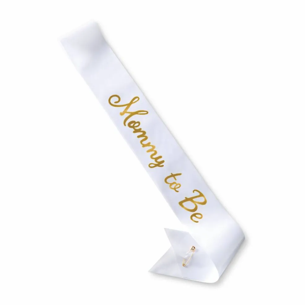 5ft. White & Gold Mommy to Be Sash by Celebrate It™