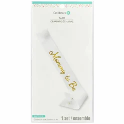 5ft. White & Gold Mommy to Be Sash by Celebrate It™