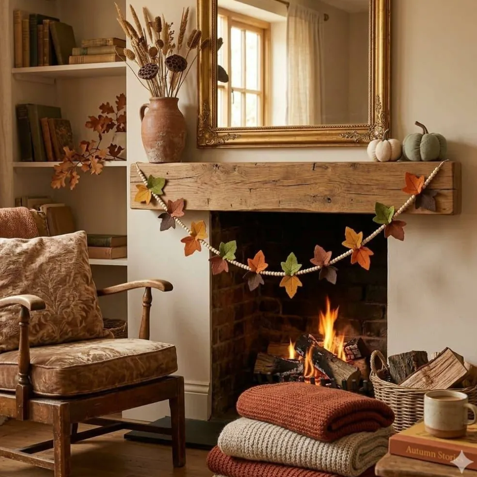 6ft. Wool Leaf & Wood Bead Garland by Ashland®
