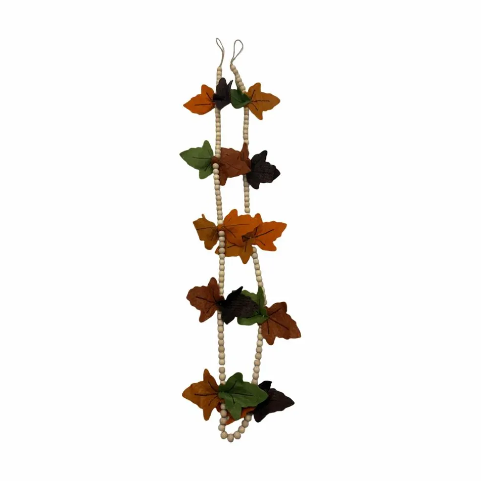 6ft. Wool Leaf & Wood Bead Garland by Ashland®