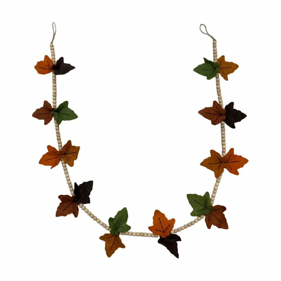6ft. Wool Leaf & Wood Bead Garland by Ashland®