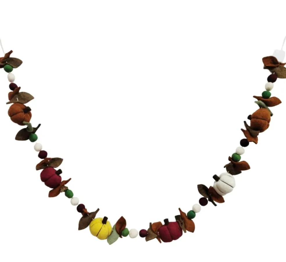 6ft. Wool Pumpkin & Pom Pom Garland by Ashland®