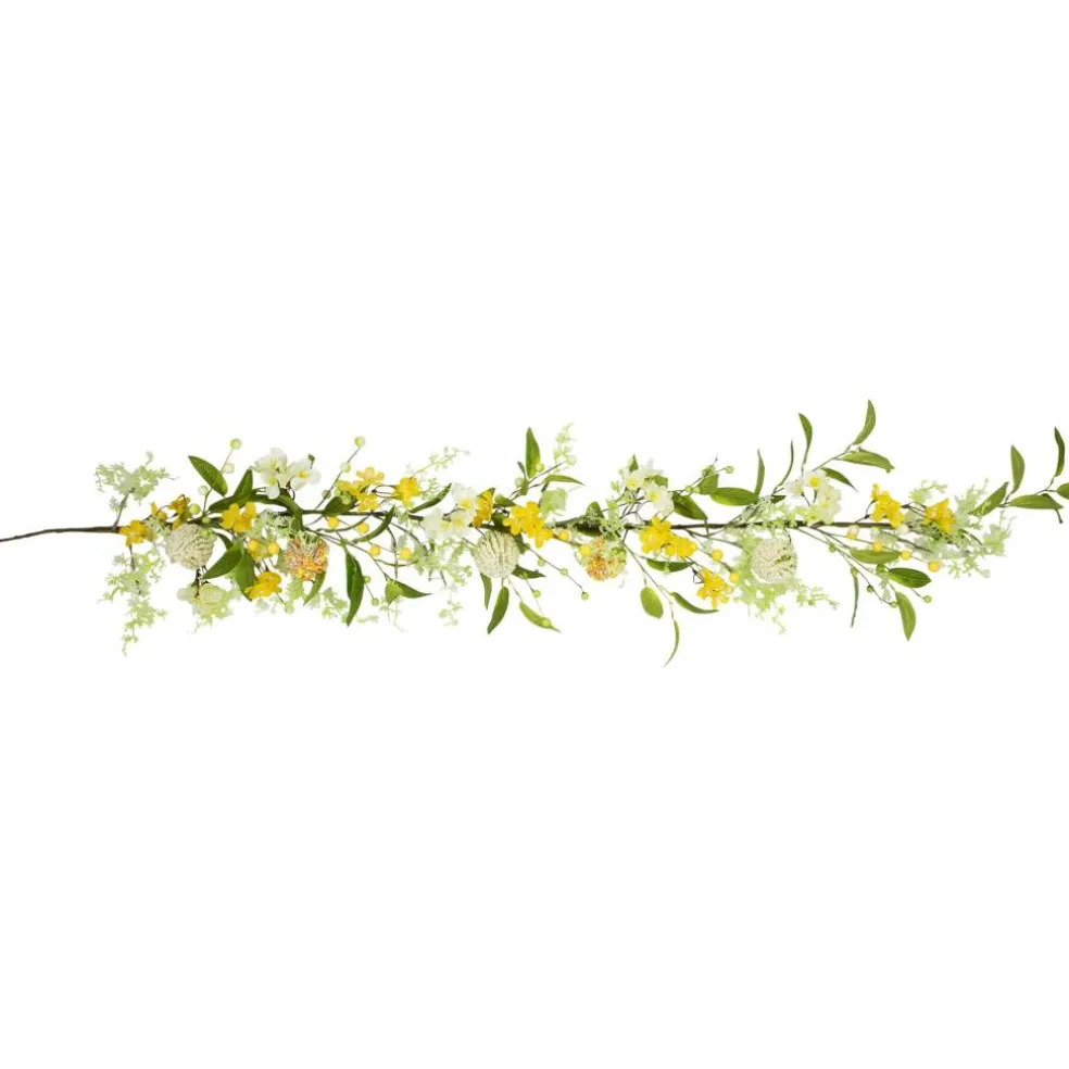 5ft. Yellow Berry & Thistle Floral Spring Garland