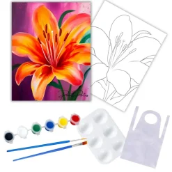 "Full Bloom" DIY Canvas Art Kit, Adult Beginner, Acrylic Paint Size 11x14 inch