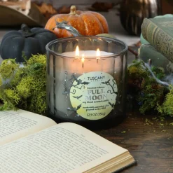 Full Moon: Black Timber & Red Cherry Scented Halloween Candle (12.5 oz)
