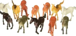 Fun Express Vinyl Plastic Horses Toy - 12 Pieces