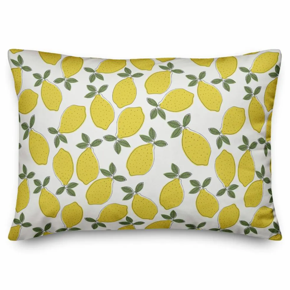 Fun Lemon Pattern 14" x 20" Throw Pillow