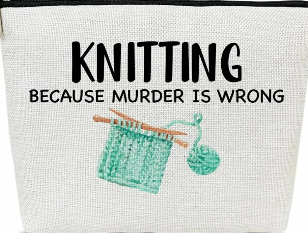 Funny Knitting Gifts Makeup Bag