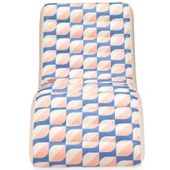 Funsicle 68" Blue & Cream Deco FunChaiser Lounge Inflatable Water Float