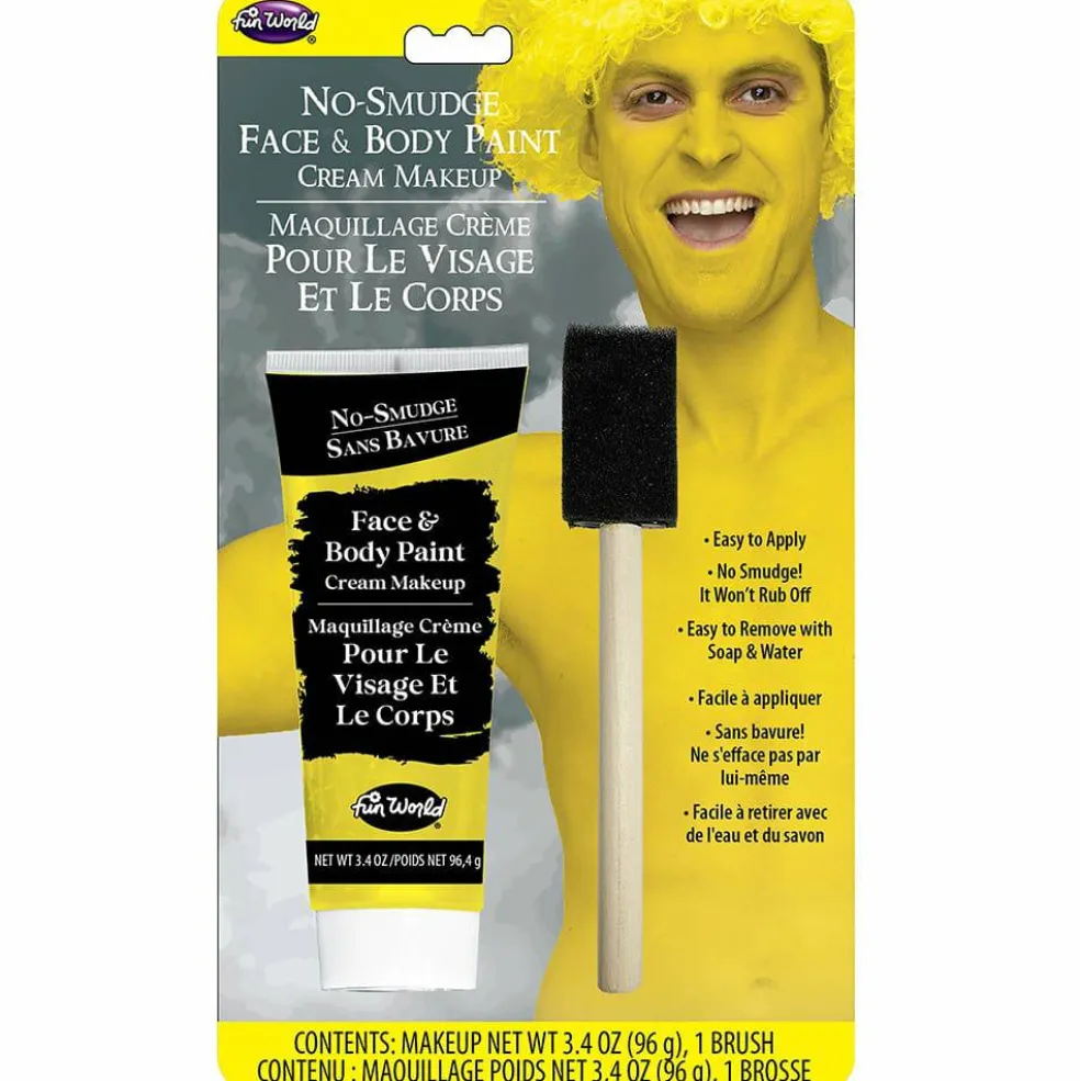 Fun World® 3.4oz. Cream No-Smudge Face & Body Paint with Brush
