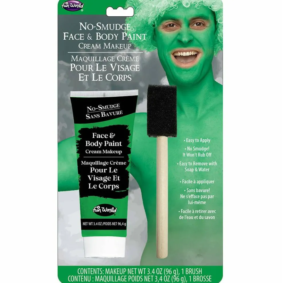 Fun World® 3.4oz. Cream No-Smudge Face & Body Paint with Brush