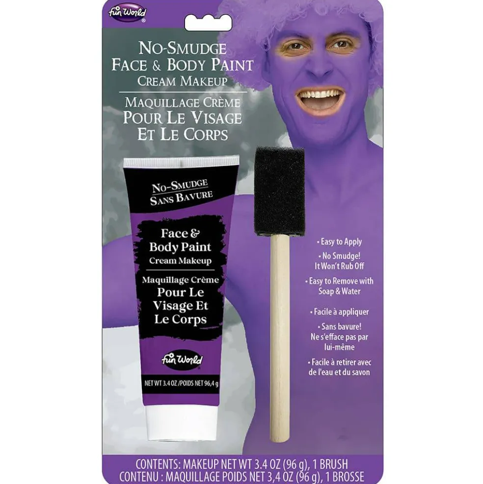 Fun World® 3.4oz. Cream No-Smudge Face & Body Paint with Brush
