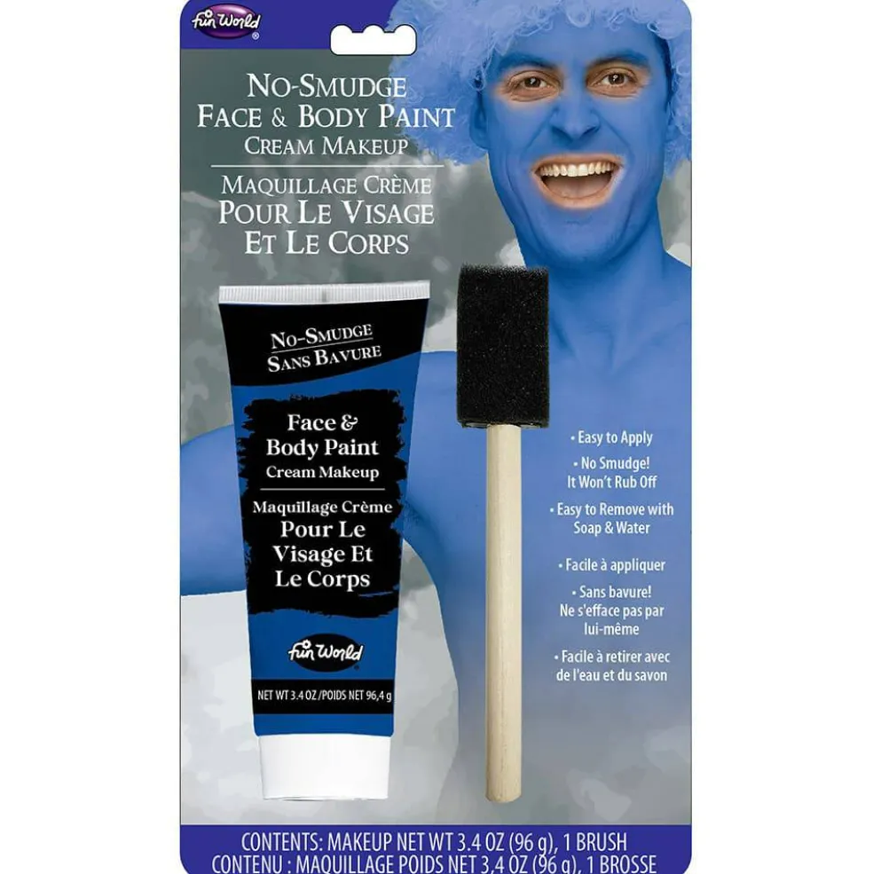 Fun World® 3.4oz. Cream No-Smudge Face & Body Paint with Brush