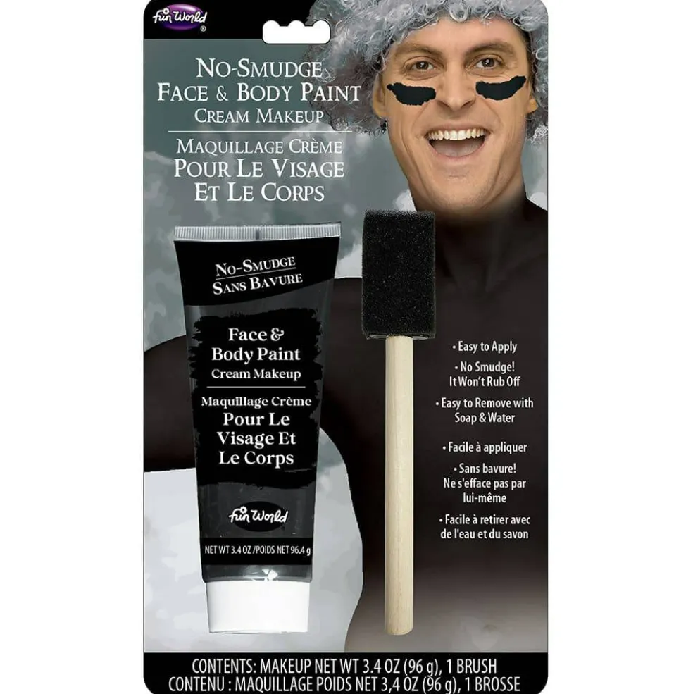 Fun World® 3.4oz. Cream No-Smudge Face & Body Paint with Brush