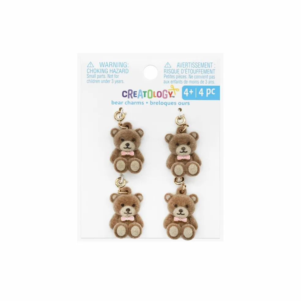 Fuzzy Brown Teddy Bear Charms, 4ct. by Creatology™