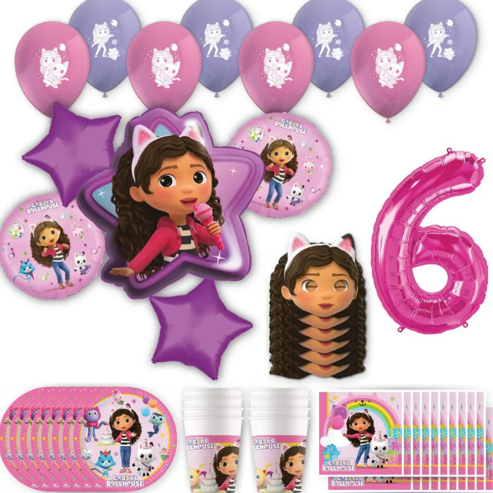 Gabby's Dollhouse Birthday Party Kit with Number