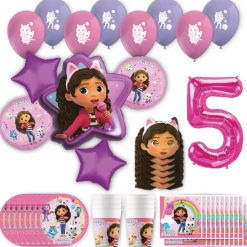 Gabby's Dollhouse Birthday Party Kit with Number