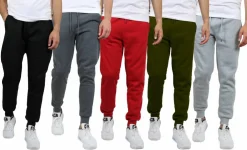 Galaxy by Harvic Fleece-Lined Men's Jogger Sweatpants 5 Pack