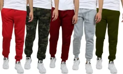 Galaxy by Harvic Fleece-Lined Men's Jogger Sweatpants 5 Pack