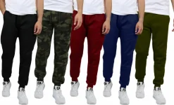 Galaxy by Harvic Fleece-Lined Men's Jogger Sweatpants 5 Pack