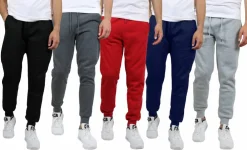 Galaxy by Harvic Fleece-Lined Men's Jogger Sweatpants 5 Pack