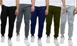 Galaxy by Harvic Fleece-Lined Men's Jogger Sweatpants 5 Pack
