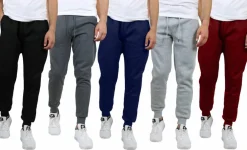 Galaxy by Harvic Fleece-Lined Men's Jogger Sweatpants 5 Pack
