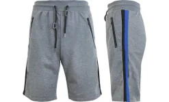 Galaxy By Harvic French Terry Sweat Shorts With Contrast Trims & Side Zipper Pockets