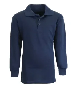 Galaxy by Harvic Long Sleeve Boy's School Uniform Pique Polo Shirt