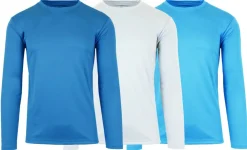 Galaxy by Harvic Long Sleeve Moisture-Wicking Performance Crew Neck Men's T-Shirt 3 Pack