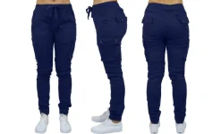 Galaxy By Harvic Loose Fit Cotton Stretch Twill Women's Cargo Joggers