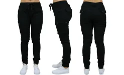 Galaxy By Harvic Loose Fit Cotton Stretch Twill Women's Cargo Joggers