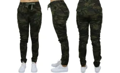 Galaxy By Harvic Loose Fit Cotton Stretch Twill Women's Cargo Joggers